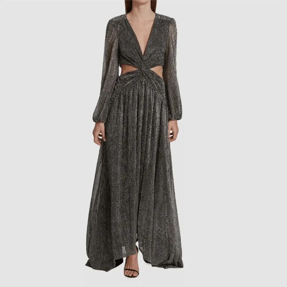 Ramy Brook Lebron Cutout Silver Dress